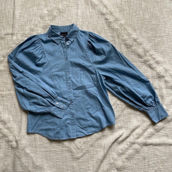 Who What Wear Tops - WhoWhatWear chambray top